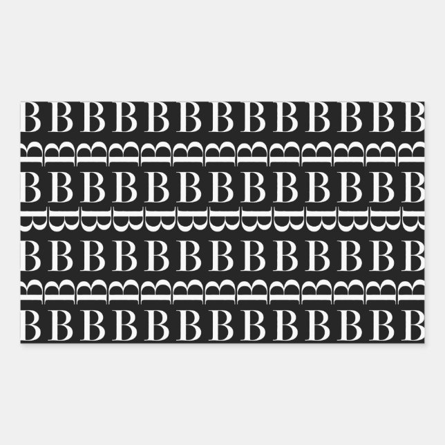 Pegatina Rectangular Letra monográfica inicial B (Anverso)