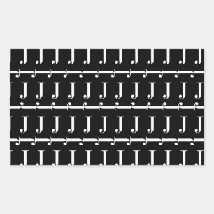 Pegatina Rectangular Letra monográfica inicial J