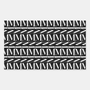 Pegatina Rectangular Letra monográfica inicial M