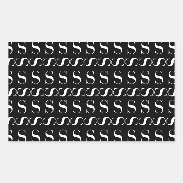 Pegatina Rectangular Letra monográfica inicial S (Anverso)