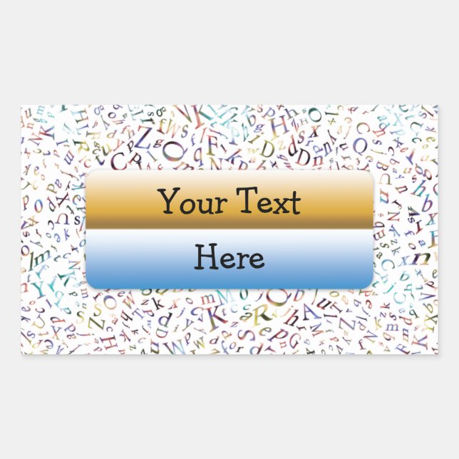 Pegatina Rectangular Letra Scramble (Anverso)