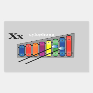 Pegatina Rectangular Letra X Pegatinas xilófonos