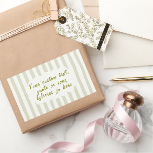 Pegatina Rectangular Letras de canciones personalizadas, poema o cita f