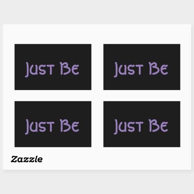 Pegatina Rectangular Letras de lavanda de frases "Just Be" (Hoja)