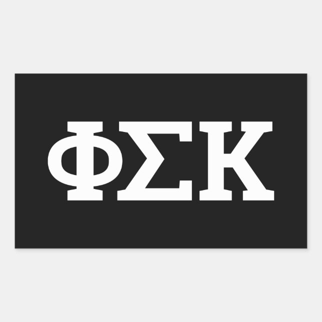 Pegatina Rectangular Letras de Phi Sigma Kappa (Anverso)