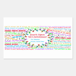 Pegatina Rectangular Letras navidades