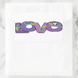 Pegatina Rectangular Let's Plant Love in The World