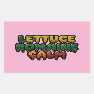 Pegatina Rectangular Lettuce Romaine Calm Drippy Arte de texto