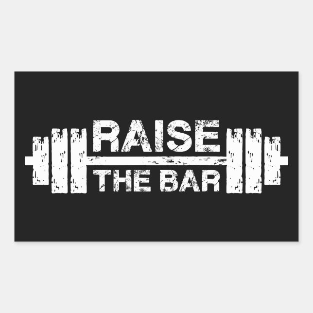 Pegatina Rectangular Levantar El Bar, Barbell - Inspirador De Entrenami (Anverso)
