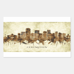Pegatina Rectangular Lexington Kentucky Cityscape