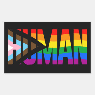 PEGATINA RECTANGULAR LGBTQ HUMAN