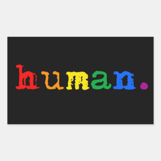 Pegatina Rectangular LGBTQ+ Humano