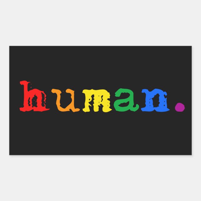 Pegatina Rectangular LGBTQ+ Humano (Anverso)