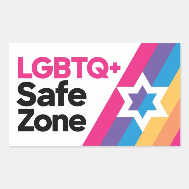 Pegatina Rectangular LGBTQ+ Safe Zone Sticker (Anverso)