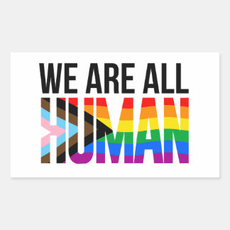 Pegatina Rectangular LGBTQ Todos somos humanos