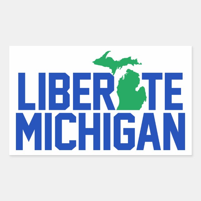 Pegatina Rectangular Liberar a Michigan (Anverso)