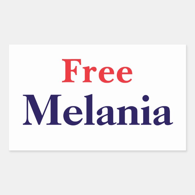 Pegatina Rectangular Liberen a Melania (Anverso)