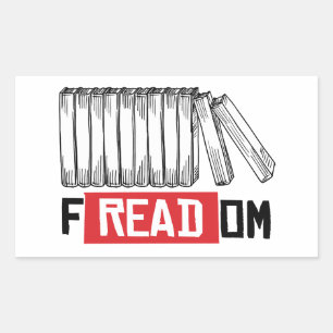 PEGATINA RECTANGULAR LIBERTAD DE LECTURA
