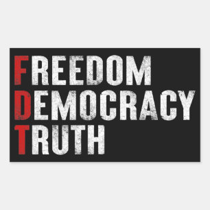 Pegatina Rectangular Libertad Democracia Verdad