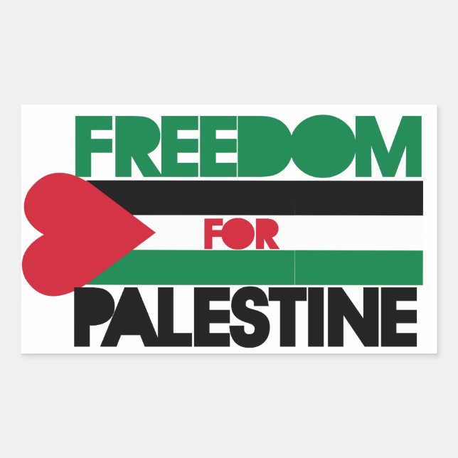 Pegatina Rectangular Libertad para Palestina (Anverso)
