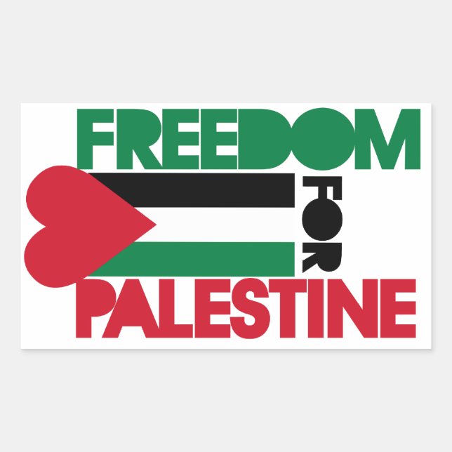 Pegatina Rectangular Libertad para Palestina (Anverso)