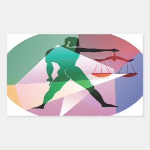 Pegatina Rectangular libra abstracta