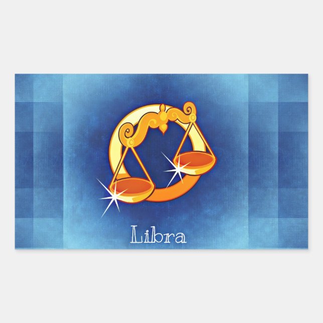 Pegatina Rectangular libra horoscope (Anverso)