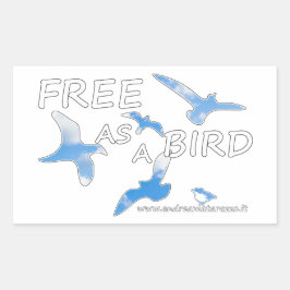 Pegatina Rectangular Libre como pájaro