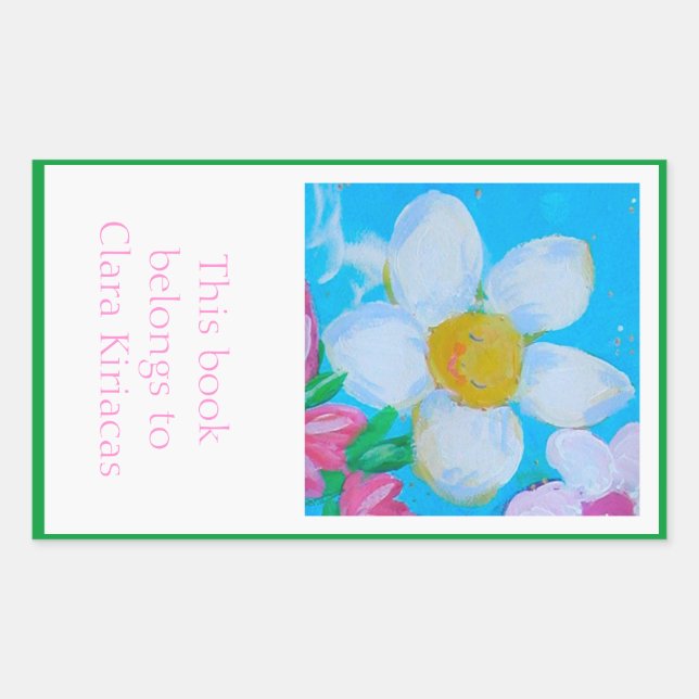 Pegatina Rectangular Libro de Happy Thoughts (Anverso)