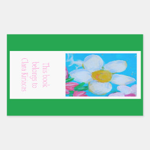 Pegatina Rectangular Libro de Happy Thoughts