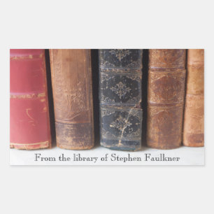 Pegatina Rectangular Libros antiguos en fila