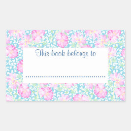 Pegatina Rectangular Libros de rosas y mariposas a Personalizares