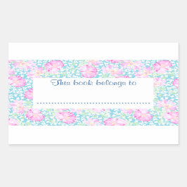 Pegatina Rectangular Libros de rosas y mariposas a Personalizares