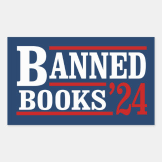 Pegatina Rectangular Libros prohibidos 2024