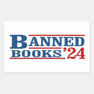 Pegatina Rectangular Libros prohibidos 2024