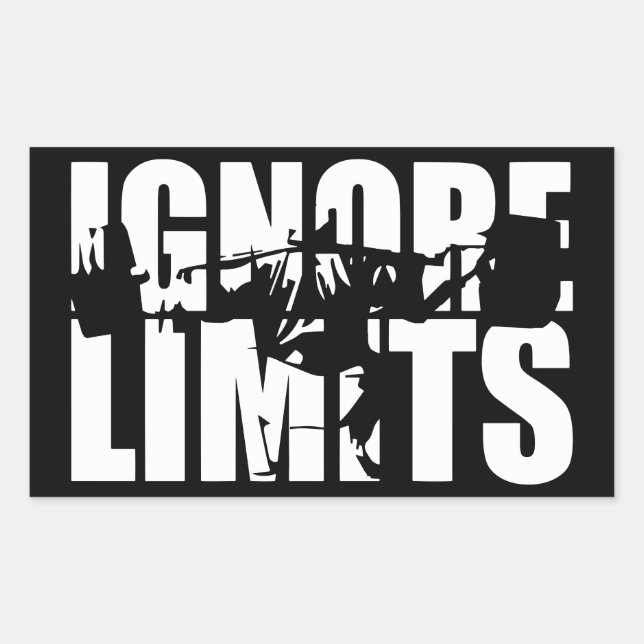 Pegatina Rectangular LÍMITES IGNORE - Motivación del entrenamiento del  (Anverso)