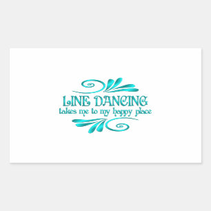 Pegatina Rectangular Line Dancing Happy Place