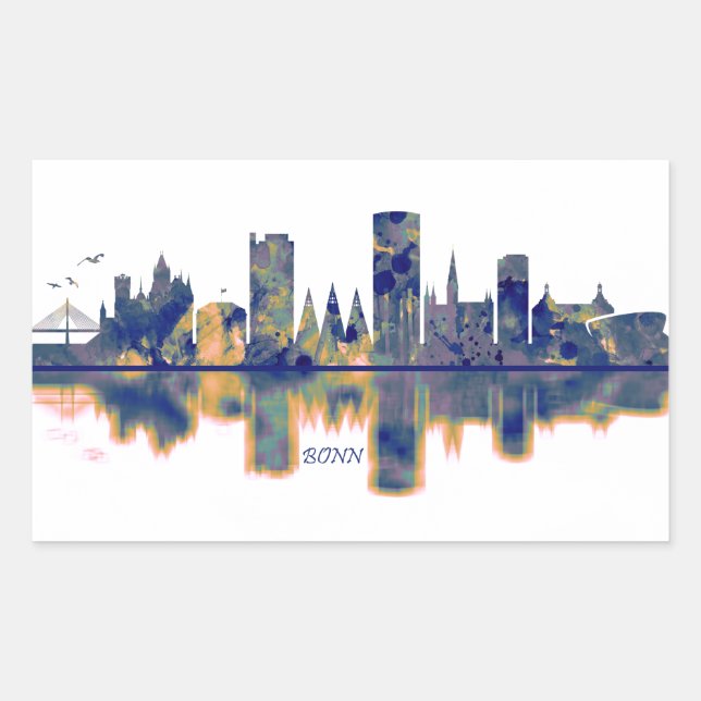 Pegatina Rectangular Línea aérea de Bonn (Anverso)