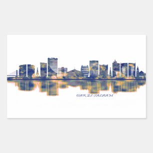 Pegatina Rectangular Línea aérea de Dar es Salaam
