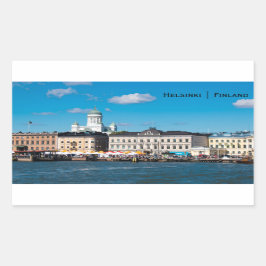 Pegatina Rectangular Línea aérea de Helsinki