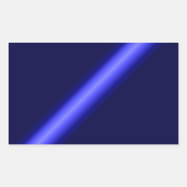Pegatina Rectangular Línea Azul delgada (Anverso)