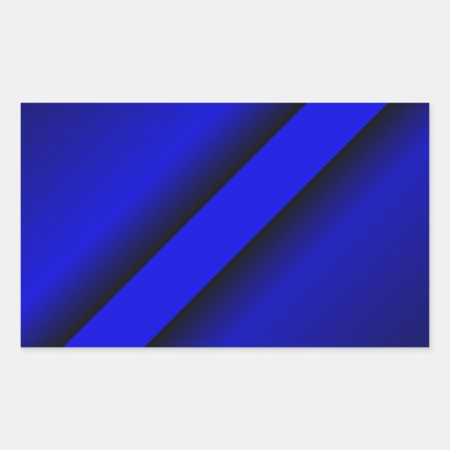 Pegatina Rectangular Línea Azul delgada (Anverso)