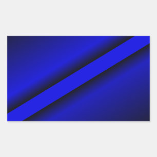 Pegatina Rectangular Línea Azul delgada