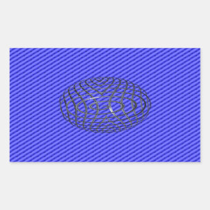Pegatina Rectangular Línea azul delgada de una especie