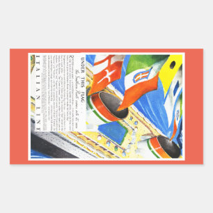 Pegatina Rectangular Línea Italiana ~ Bajo Esta Bandera