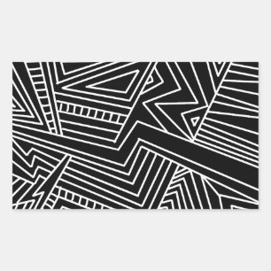 Pegatina Rectangular líneas abstractas