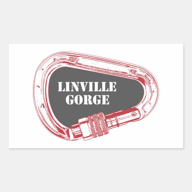 Pegatina Rectangular Linville Gorge Climbing Carabiner (Anverso)