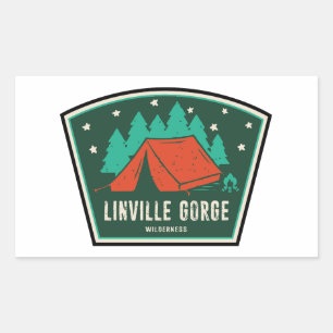 Pegatina Rectangular Linville Gorge Wilderness North Carolina Camping