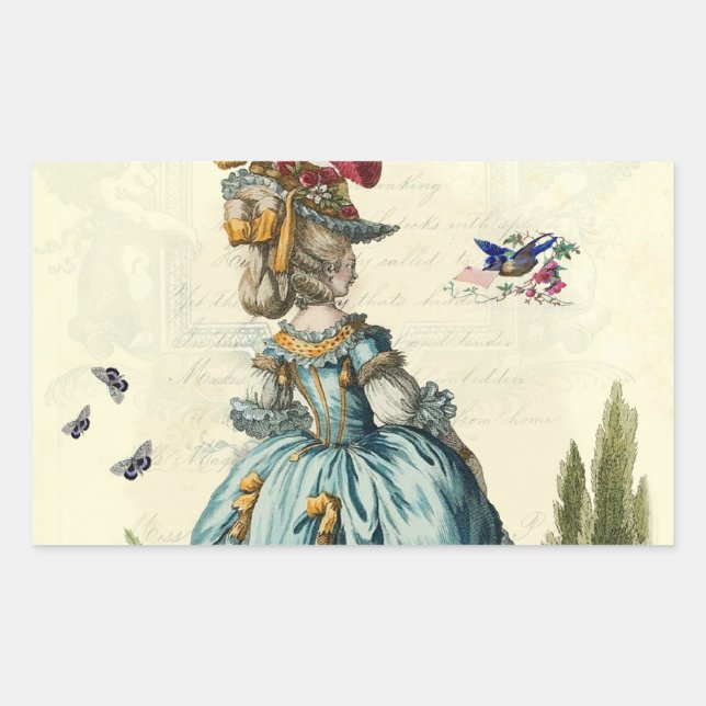 Pegatina Rectangular l'invitación (oblong) (Anverso)