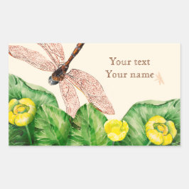 Pegatina Rectangular lirio acuático